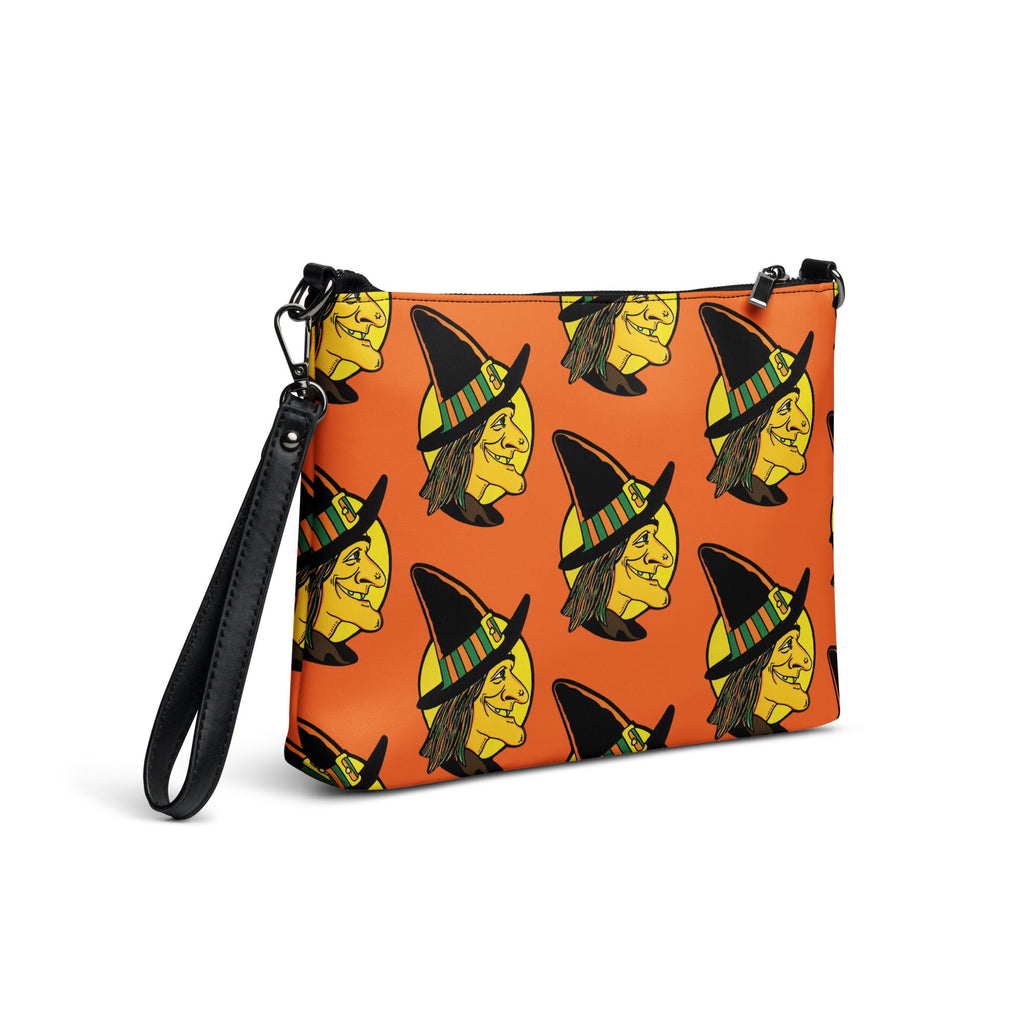 Halloween Witch Retro Halloween Print Crossbody Bag Shoulder Purse Wristlet Clutch