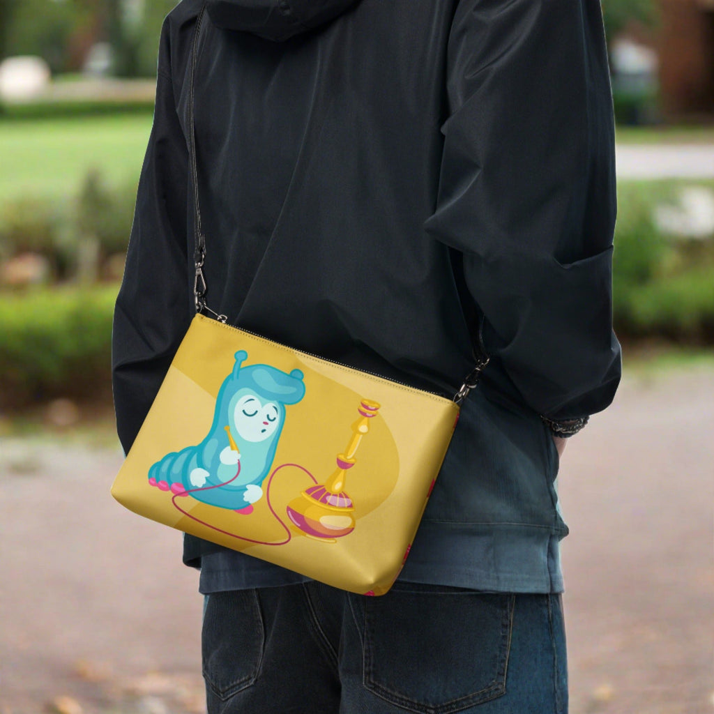 Alice In Wonderland Caterpillar Mushroom Crossbody Bag Shoulder Purse Wristlet Clutch