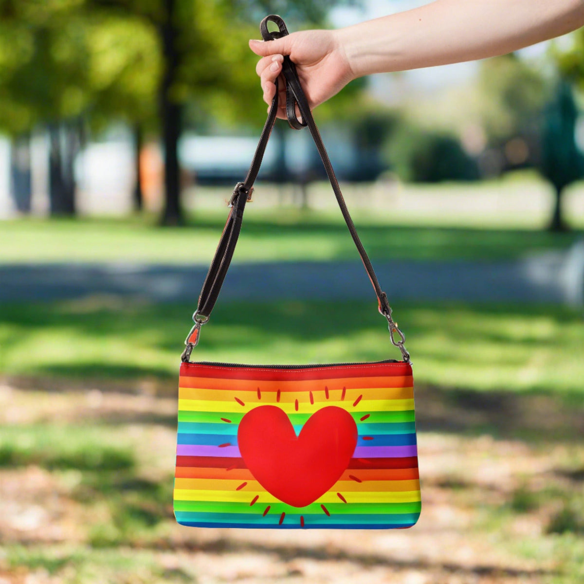 Rainbow Love Pride Crossbody Bag Shoulder Purse Wristlet Clutch