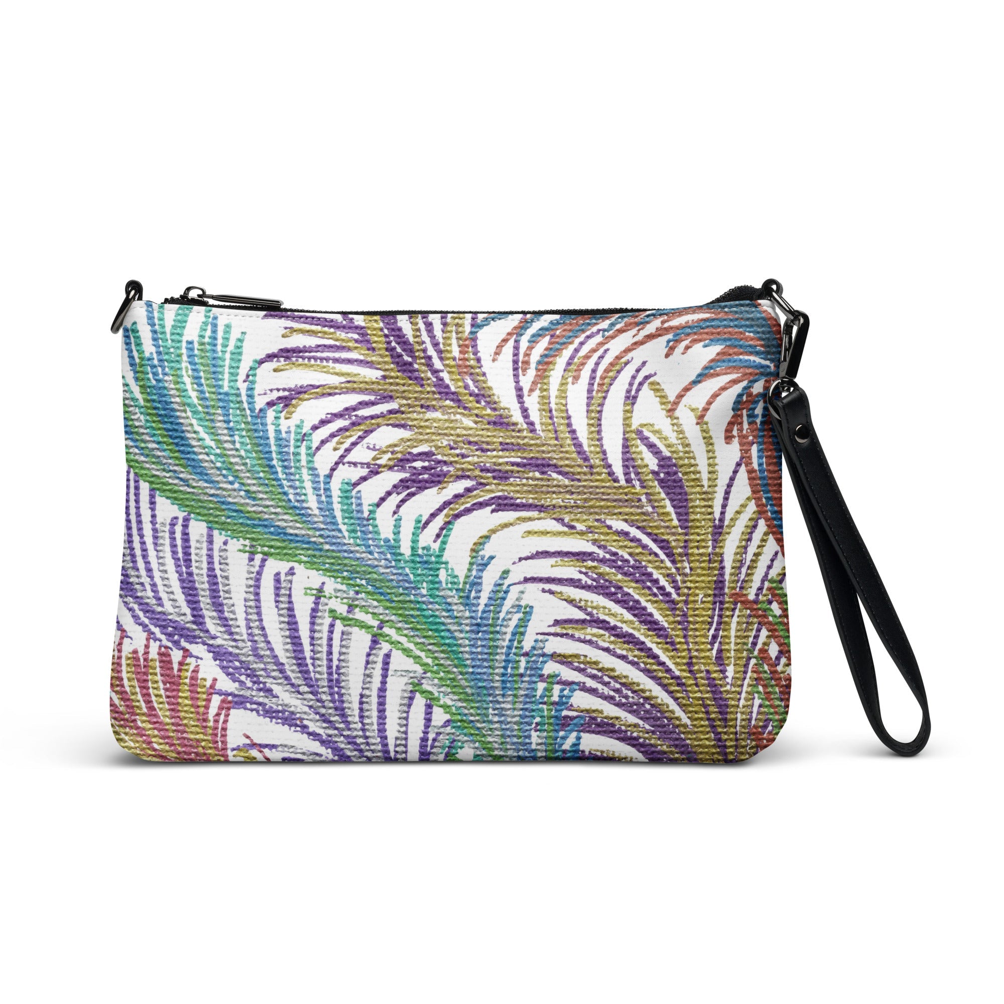 Space Feathers Caden Caraco Crossbody Bag Shoulder Purse Wristlet Clutch