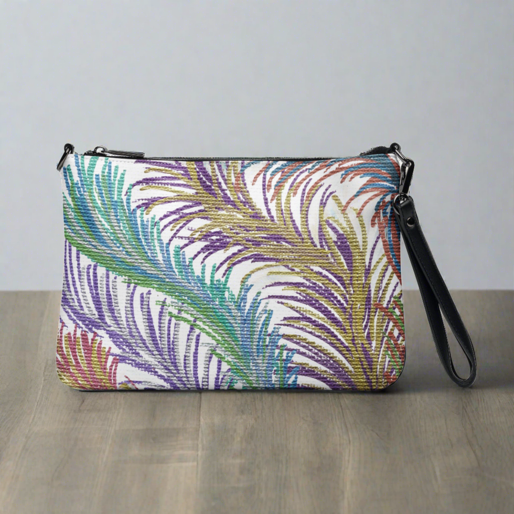 Space Feathers Caden Caraco Crossbody Bag Shoulder Purse Wristlet Clutch