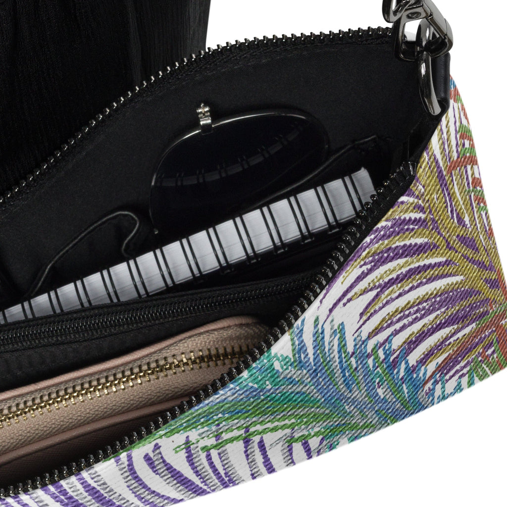 Space Feathers Caden Caraco Crossbody Bag Shoulder Purse Wristlet Clutch