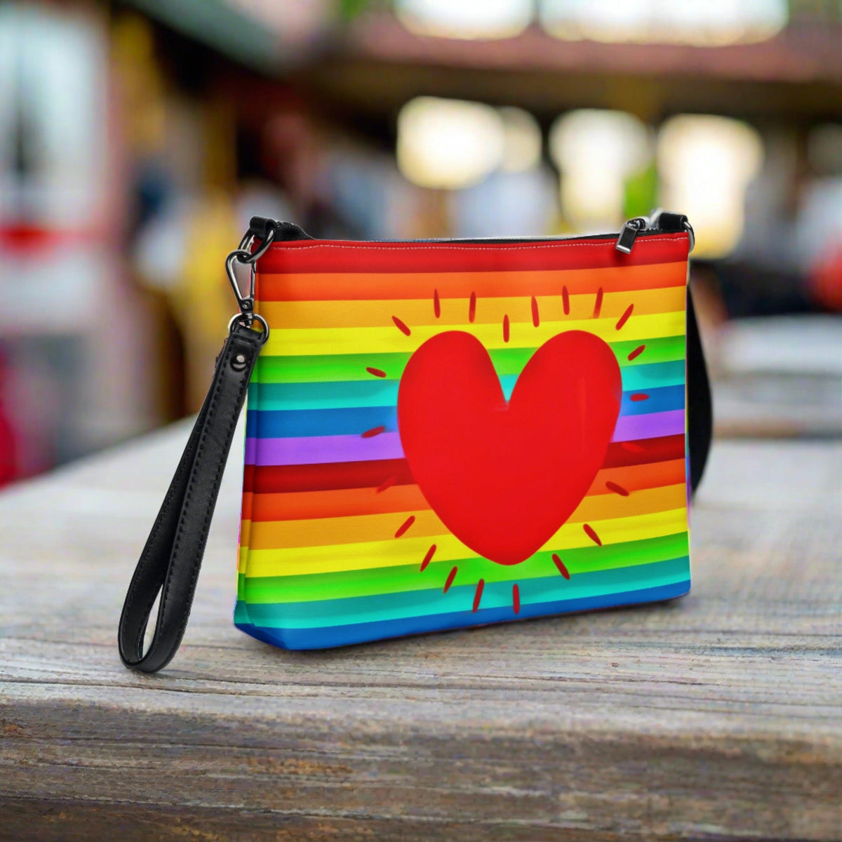 Rainbow Love Pride Crossbody Bag Shoulder Purse Wristlet Clutch