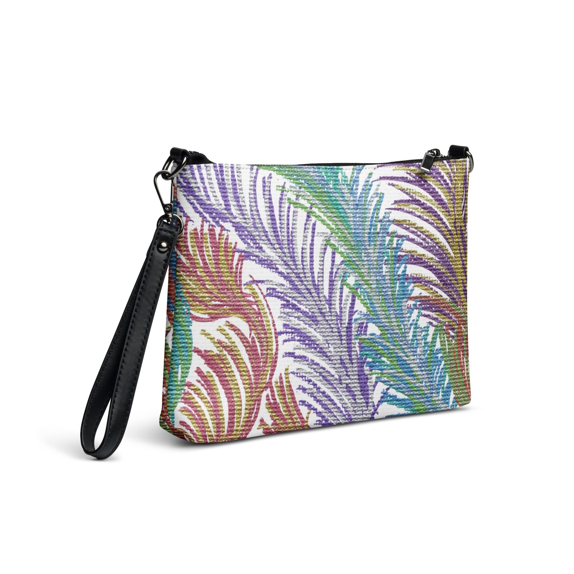 Space Feathers Caden Caraco Crossbody Bag Shoulder Purse Wristlet Clutch