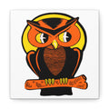 Orange Halloween Owl Mid Century Retro Halloween Print Canvas Gallery Wrap