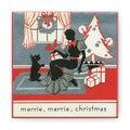 Merrie, Merrie Christmas Woman And Scottie Mid Century Retro Christmas Canvas Gallery Wrap