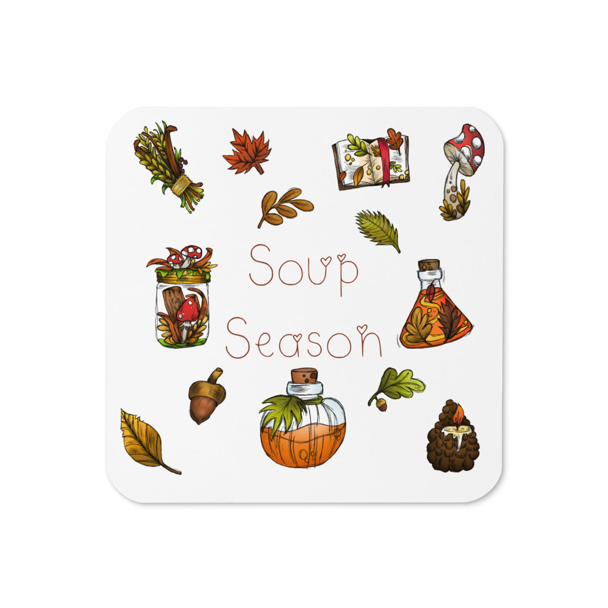 Soup Season Fall Autumn Cork-back Coaster