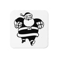 Mid Century Santa Retro Christmas Print Cork-back Coaster