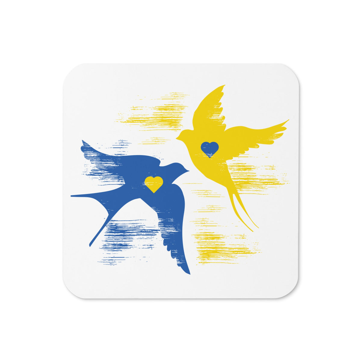 Peace Doves Heart Cork-back Coaster