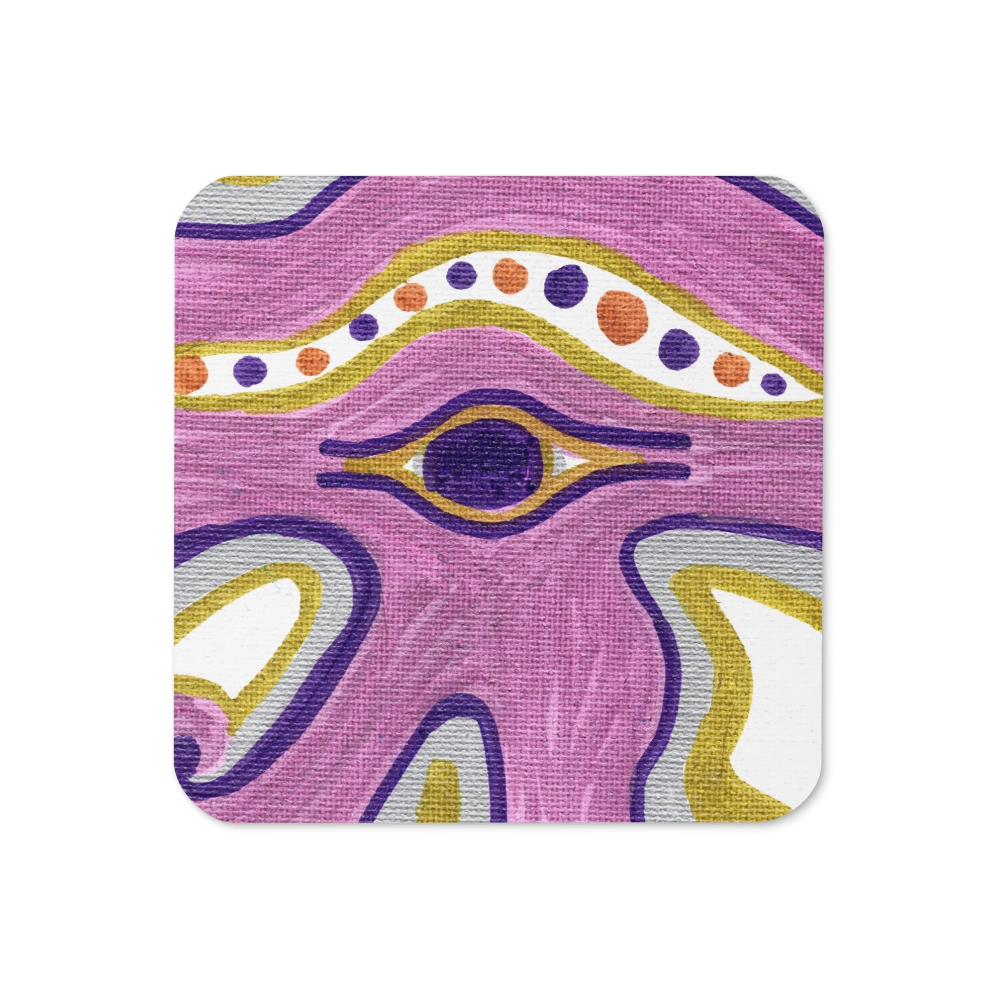 Purple E Caden Caraco Art Cork-back Coaster