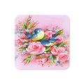 Bluebirds And Roses Retro Mother's Day Print Cork-back Coaster