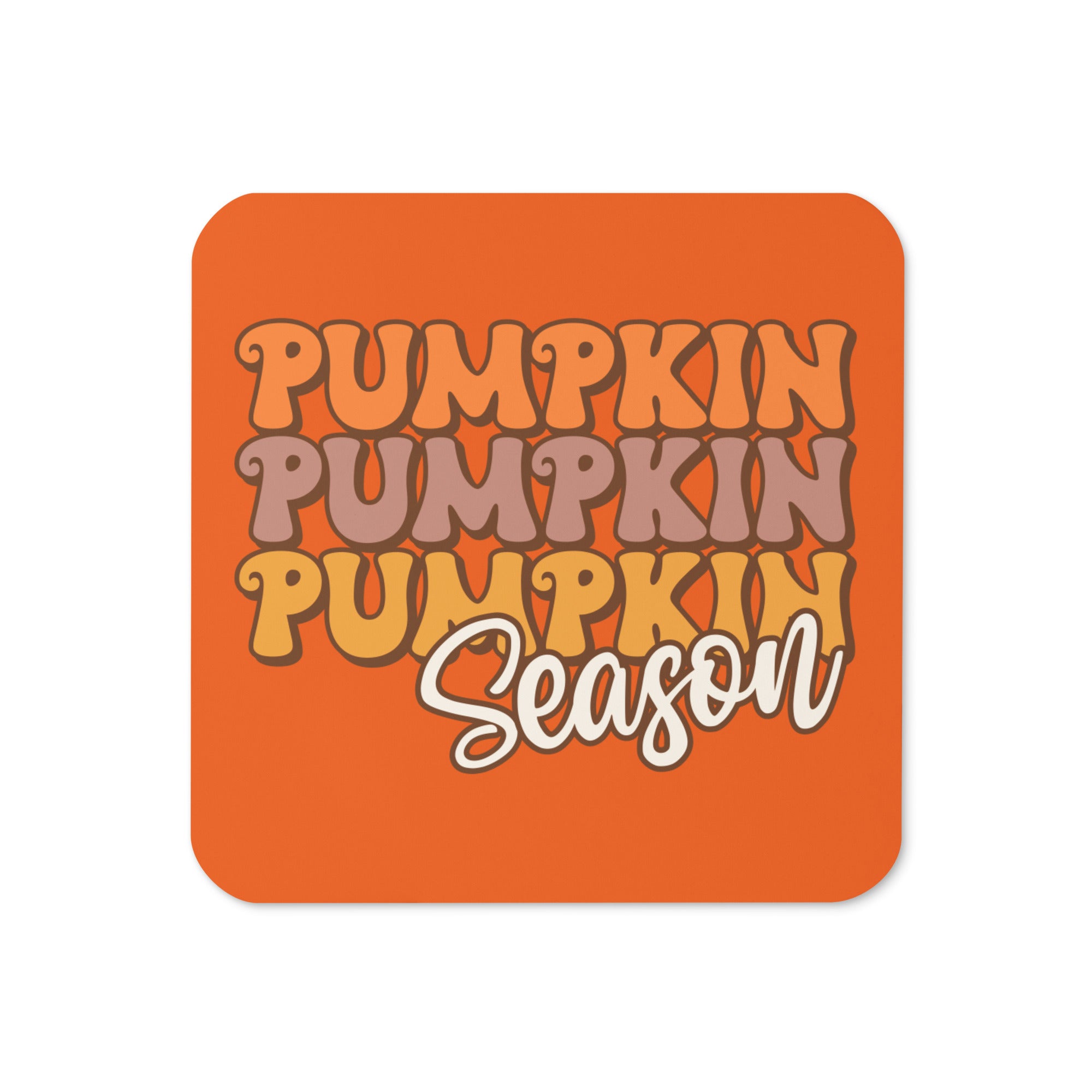 Pumpkin Pumpkin Pumpkin Season Fall Autumn Cork-back Coaster