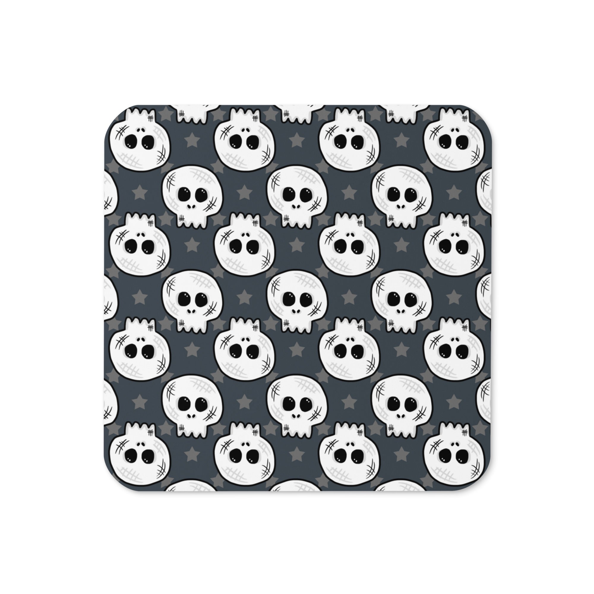 Skulls And Stars Halloween Cork-back Coaster