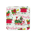 Santa Train Christmas New Year Retro Christmas Print Cork-back Coaster