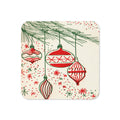 Christmas Ornaments Mid Century Retro Christmas Print Cork-back Coaster