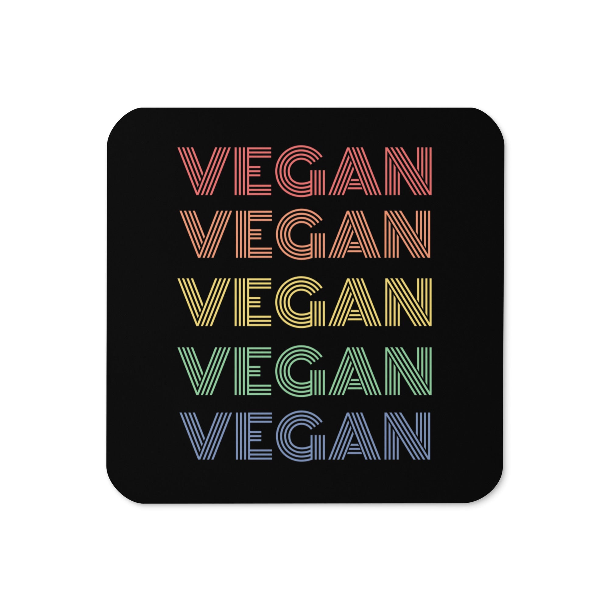 Vegan Rainbow Cork-back Coaster