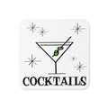 Martini Cocktails Atomic Mid Century Retro Design Cork-back Coaster