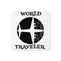 Retro Airplane Globe Mid Century Retro Travel Print Cork-back Coaster