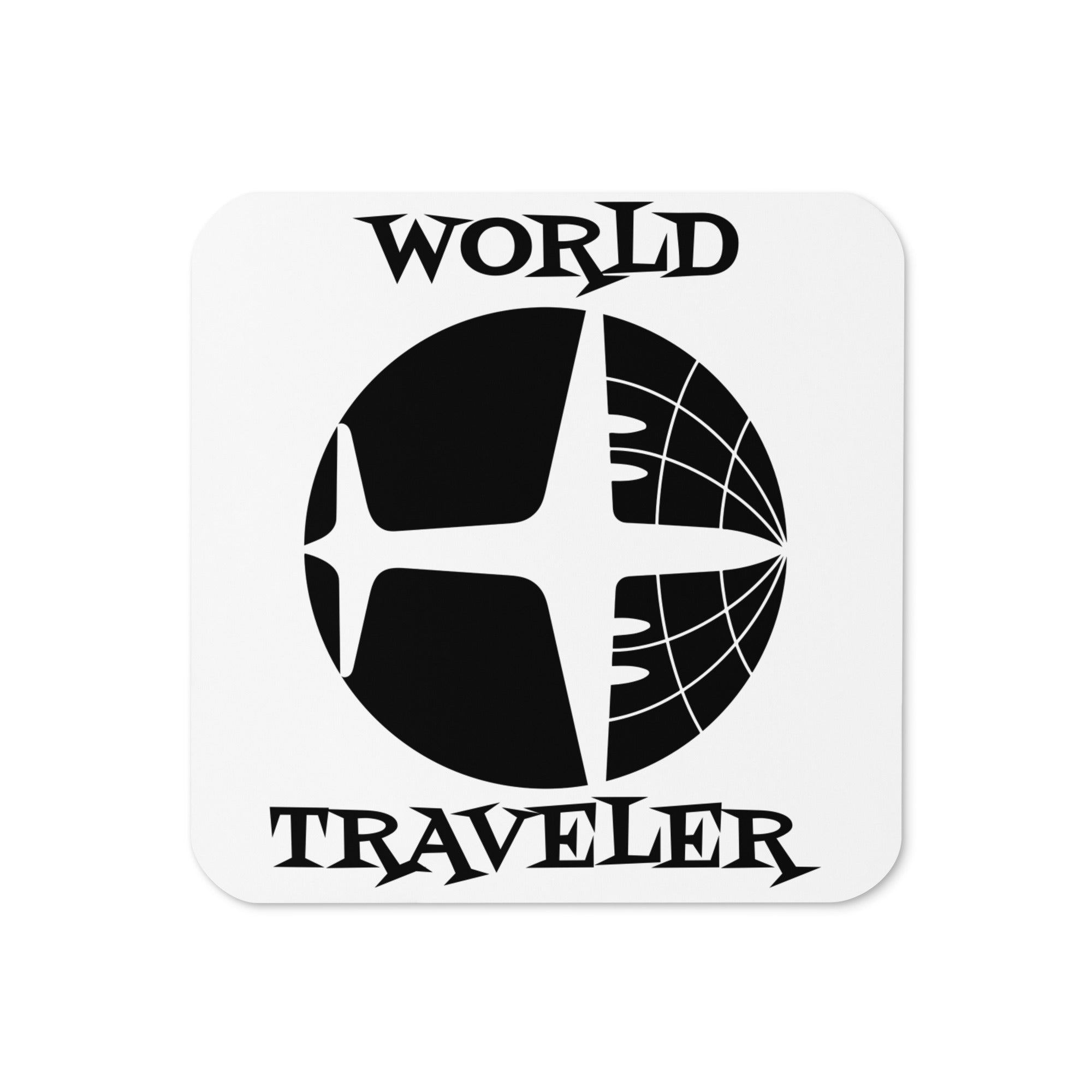 Retro Airplane Globe Mid Century Retro Travel Print Cork-back Coaster