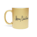 Merry Christmas Mid Century Retro Christmas Print Gold Metallic Mug
