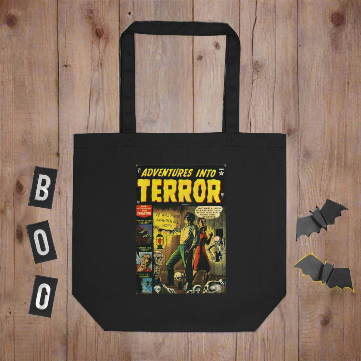 Adventures Into Terror Horror Retro Comic Halloween Eco Cotton Tote Bag