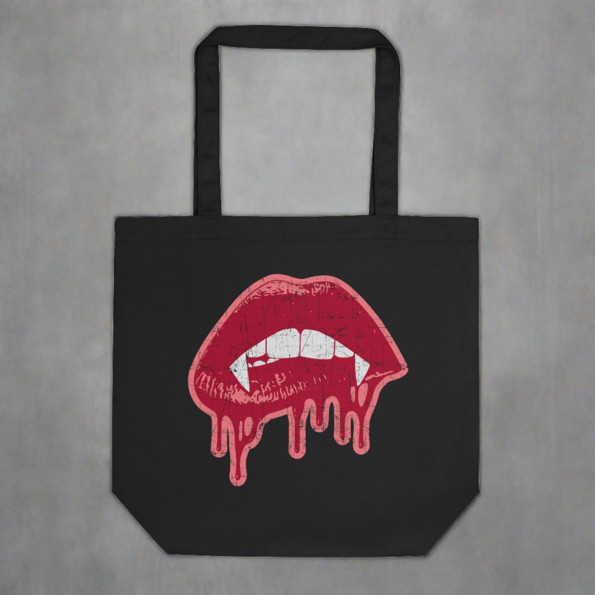 Vampire Fangs Halloween Eco Cotton Tote Bag