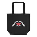 Skeleton Hearts Halloween Eco Cotton Tote Bag