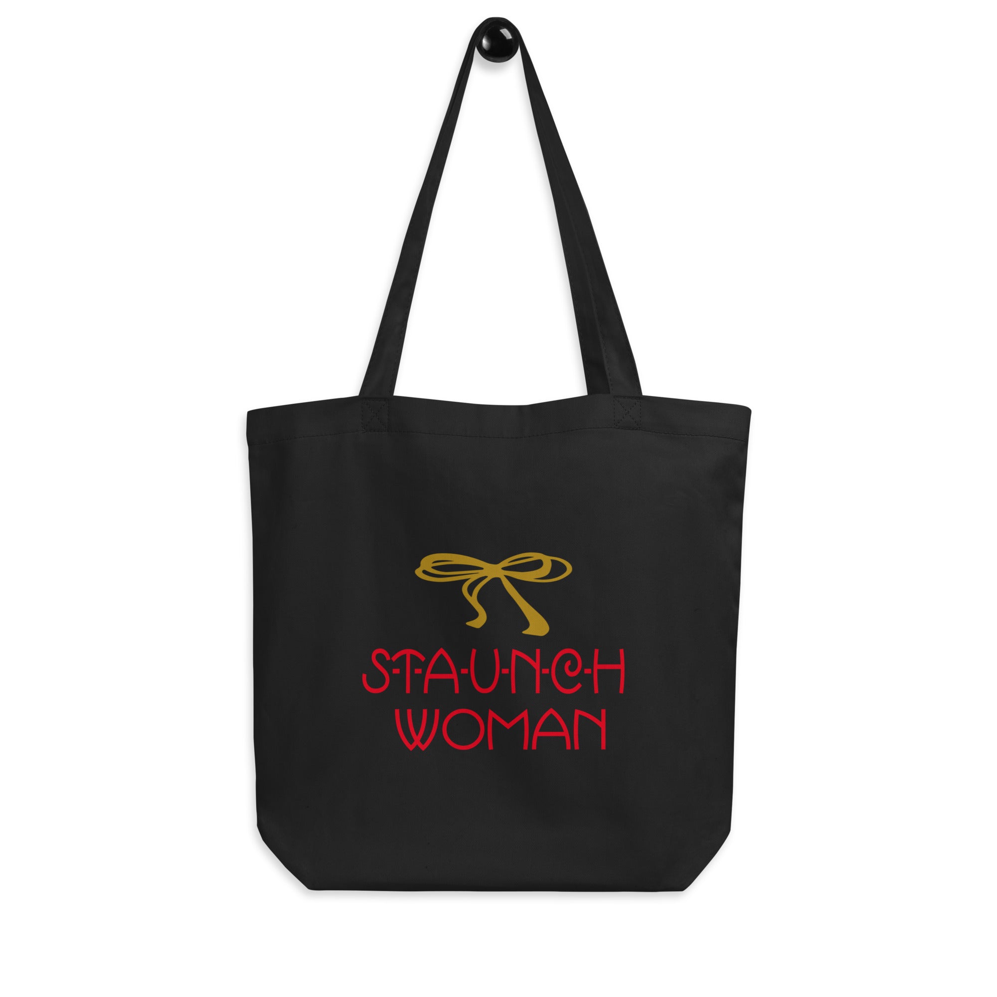 Little Edie Gold Bow Staunch Woman Eco Cotton Tote Bag
