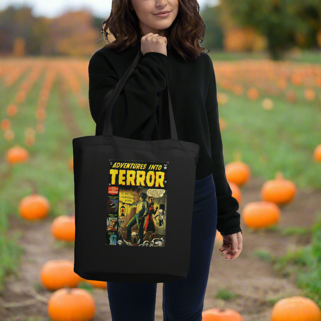 Adventures Into Terror Horror Retro Comic Halloween Eco Cotton Tote Bag