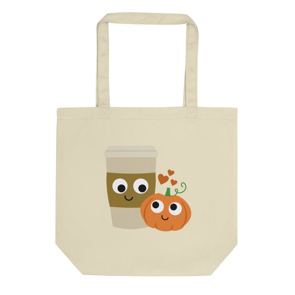 Pumpkin Spice Love Fall Autumn Eco Cotton Tote Bag