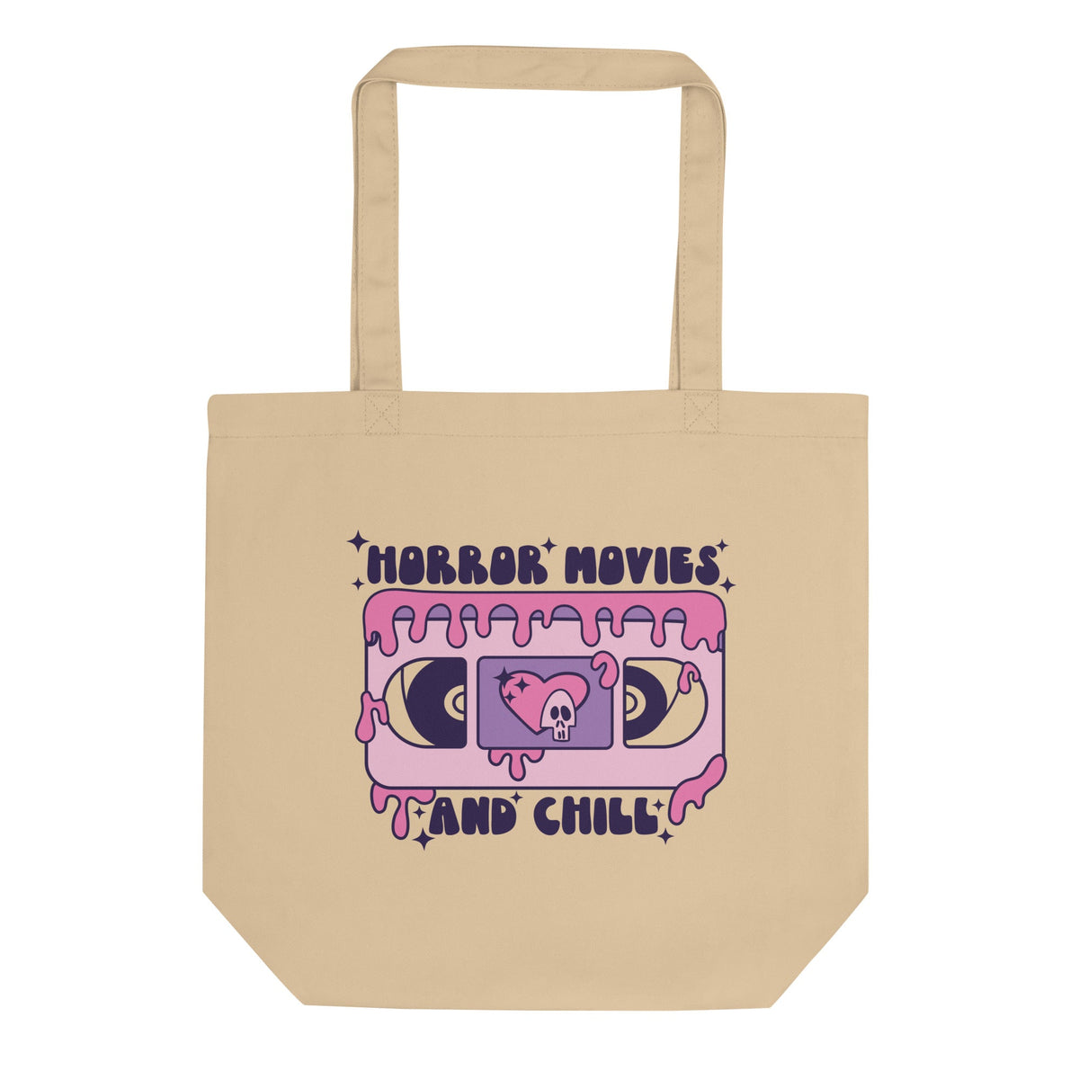Horror Movies And Chill Distressed Style Halloween Eco Cotton Tote Bag