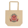 Stay Spooky Cute Devil Distressed Print Halloween Eco Cotton Tote Bag