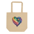 Rainbow Celestial Heart Eco Cotton Tote Bag