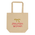 Little Edie Gold Bow Staunch Woman Eco Cotton Tote Bag