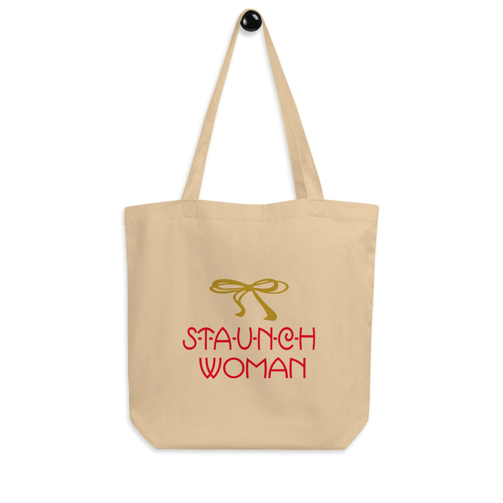 Little Edie Gold Bow Staunch Woman Eco Cotton Tote Bag
