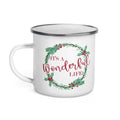 It's A Wonderful Life Wreath Christmas Hot Chocolate Camping Enamel Mug