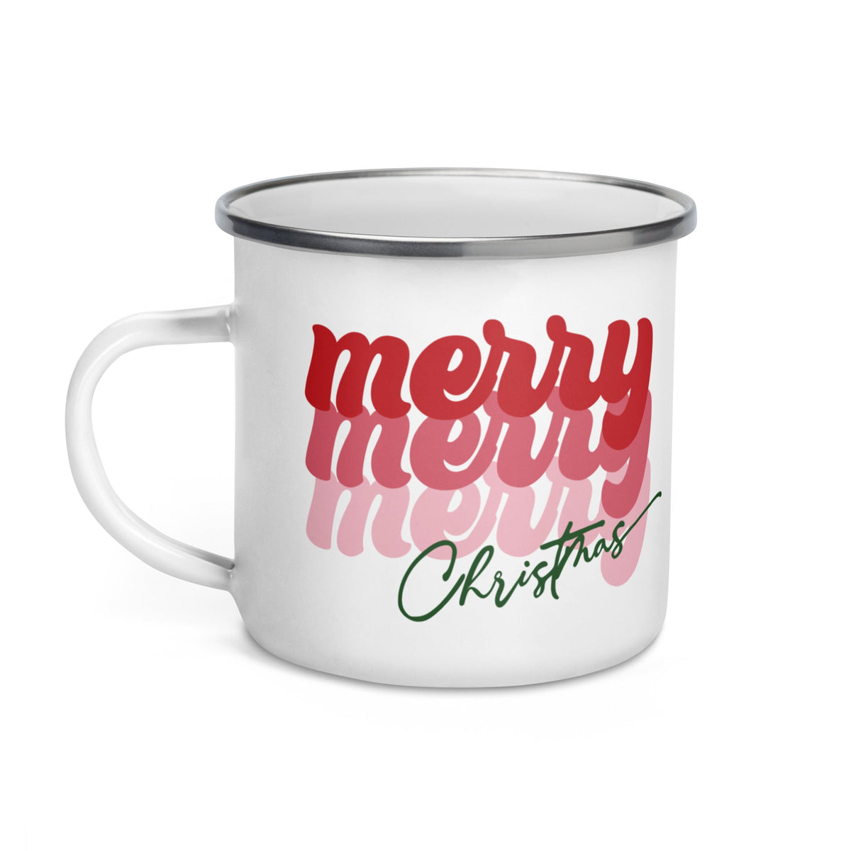 Merry Merry Merry Christmas Hot Chocolate Camping Enamel Mug