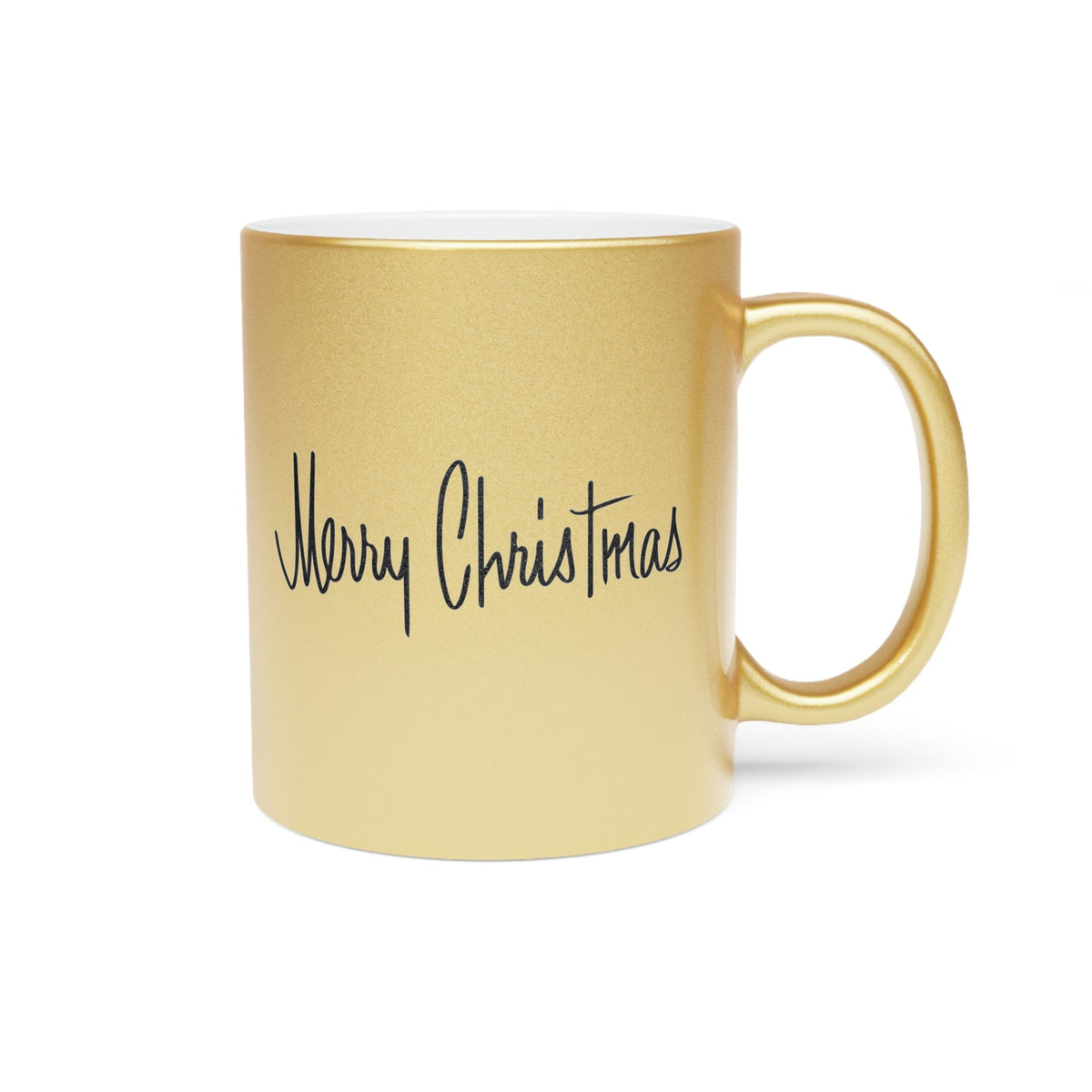 Merry Christmas Mid Century Retro Christmas Print Gold Metallic Mug