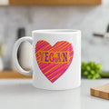 Boho Vegan Heart Glossy Coffee Mug