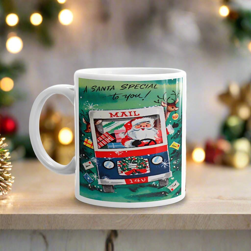 Santa Mail Carrier Christmas Glossy Coffee Mug