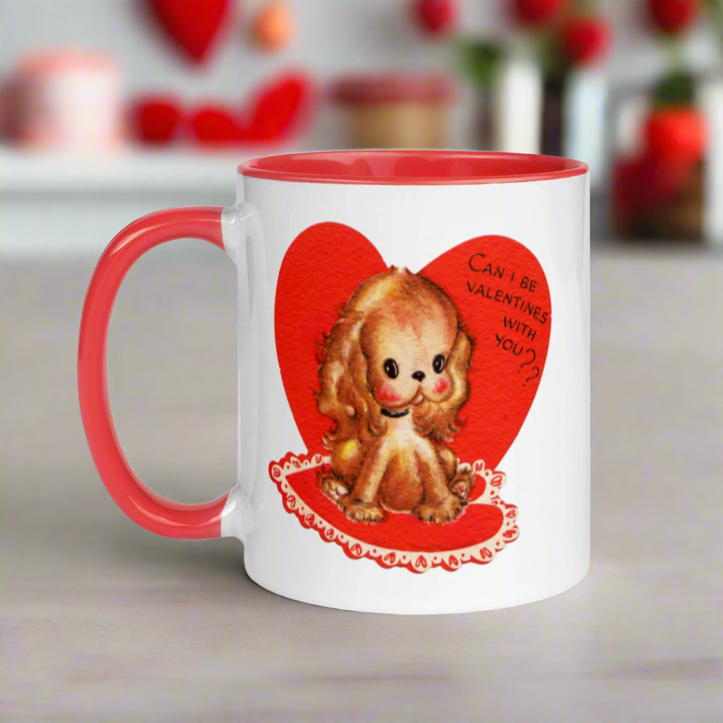 Can I be Valentines with You? Puppy Valentine's Day Glossy Coffee Mug