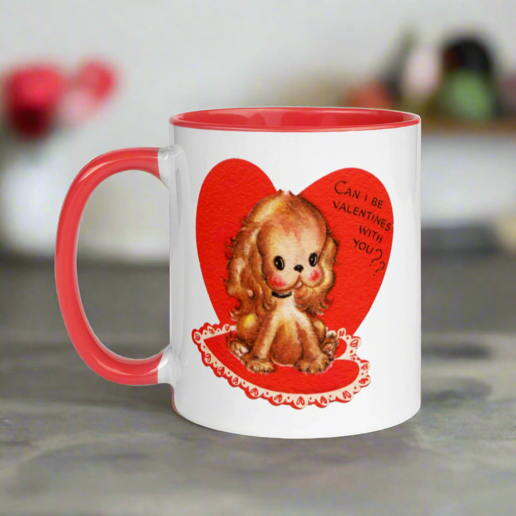 Can I be Valentines with You? Puppy Valentine's Day Glossy Coffee Mug