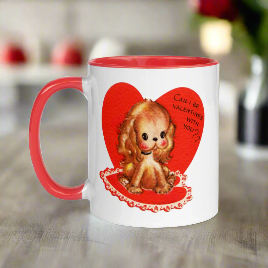 Can I be Valentines with You? Puppy Valentine's Day Glossy Coffee Mug