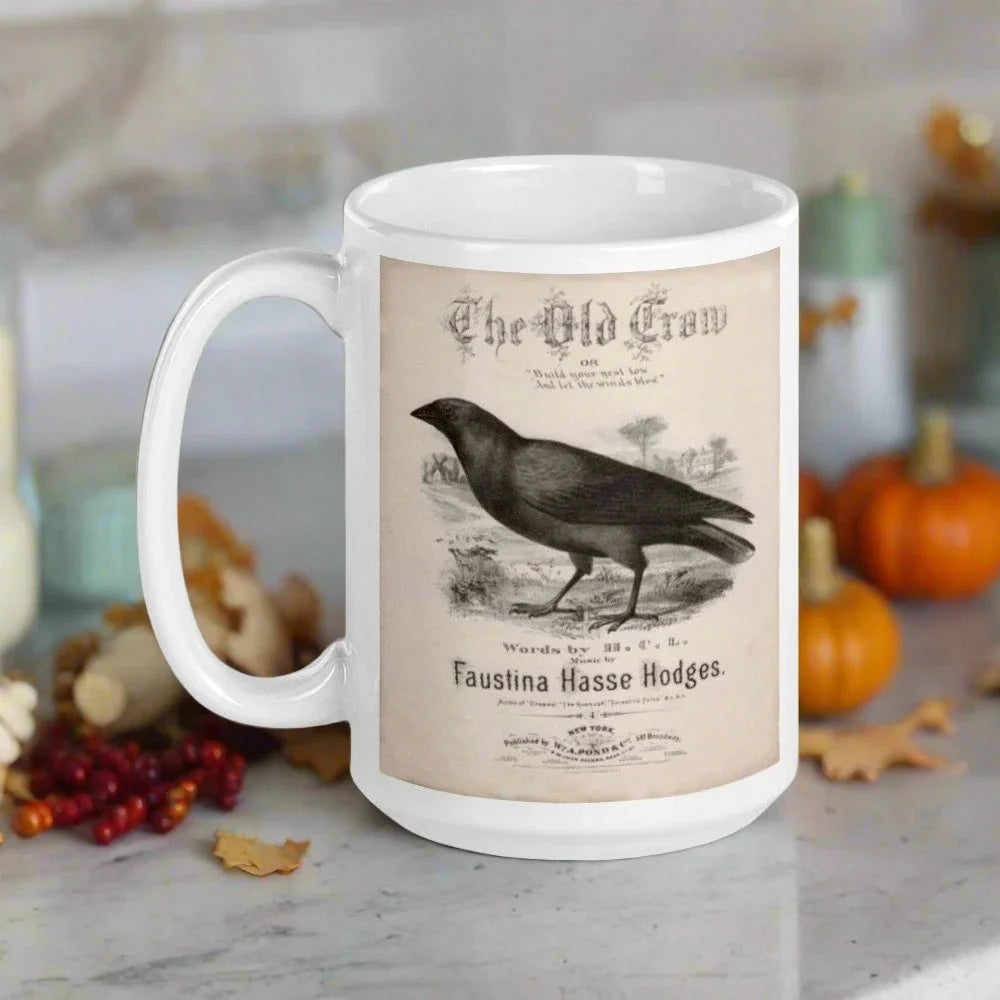 The Old Crow Mug Retro Vintage Sheet Music Halloween Coffee Mug