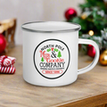 North Pole Milk & Cookie Company Christmas Hot Chocolate Camping Enamel Mug