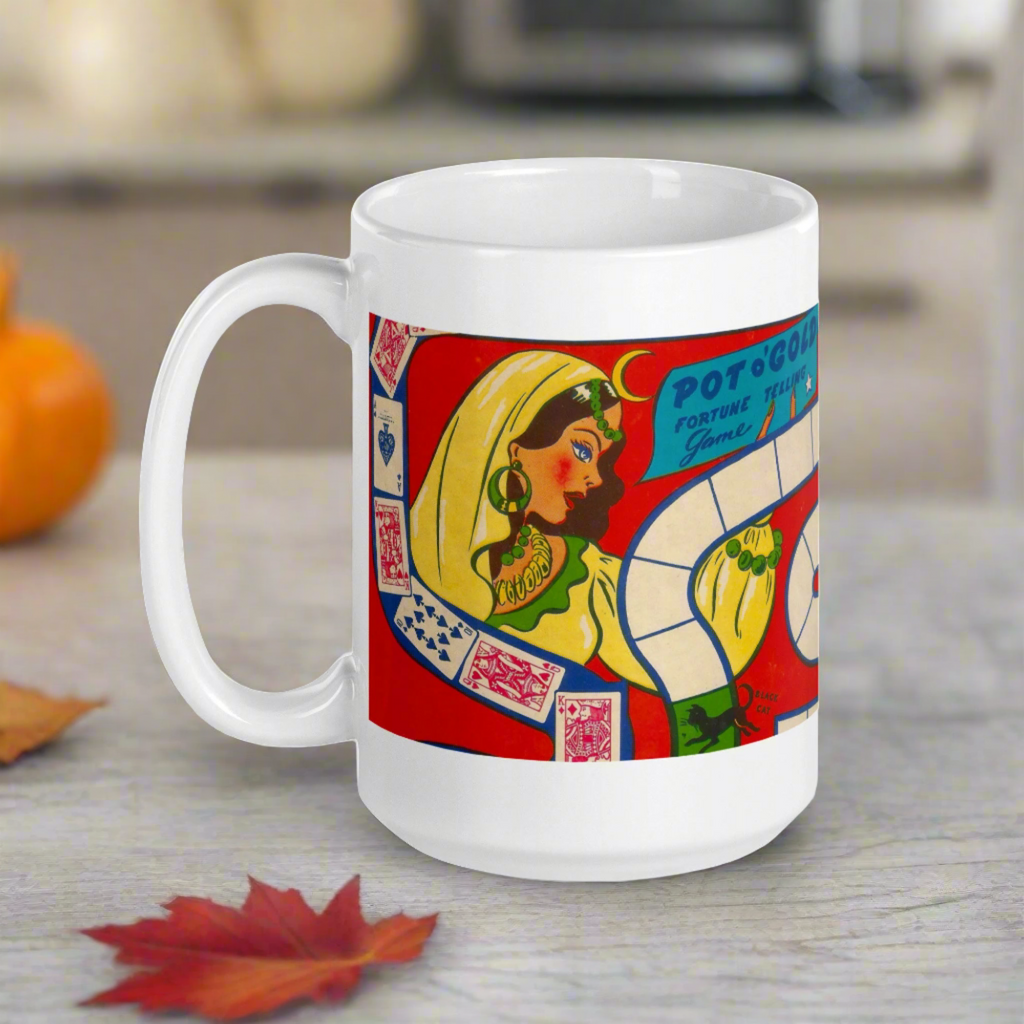Fortune Telling Vintage Pot O'Luck Board Game Retro Halloween Glossy Coffee Mug