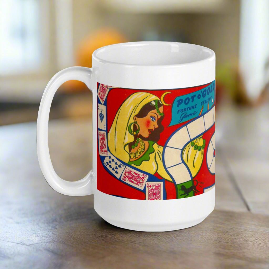 Fortune Telling Vintage Pot O'Luck Board Game Retro Halloween Glossy Coffee Mug