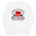 North Pole Bed And Breakfast Christmas Unisex Organic Sweatshirt