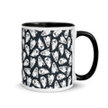 Cute Halloween Ghosts Black Lined Glossy Mug