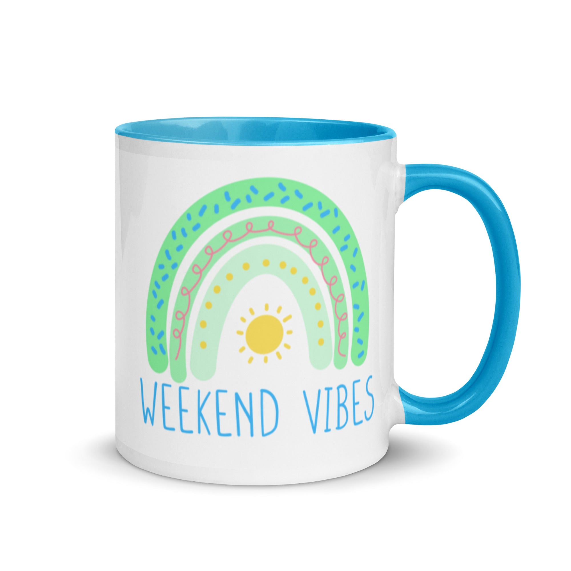 Weekend Vibes Boho Rainbow Mug